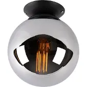 QAZQA Art deco plafondlamp zwart met smoke glas - Pallon