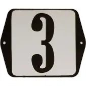 Warentuin Huisnummer naambordje standaard 15x12 cm nummer 3