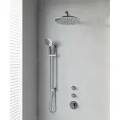 Brauer Thermostatisch inbouwdoucheset chrome 30 cm hoofddouche wandarm 3 standen handdouche op glijstang chroom
