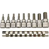 Kippers Rijssen M3811 8-delige Dopbitset op rail - Inbus - 3/8"
