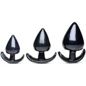 Master Series - Triple Spades - Driedelige Buttplug Set - Zwart
