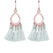 Elli Oorbellen 'Boho' rose-goud / grijs