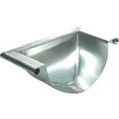 Rheinzink kopschot dakgoot walsblank, di 85mm, diam 170mm, goot zink
