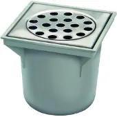 Wavin ABS vloerput met onderuitlaat 75mm 20x20cm grijs 4264020402