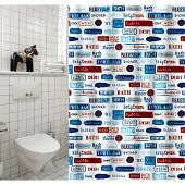 MSV Douchegordijn Labels Multikleur 180cm