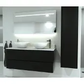 SaniGoods Sally badkamermeubel 160cm mat zwart met ronde waskom