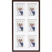 Deknudt Frames multifotolijst - bruin - passe-partout - 6 foto's 10x15