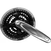 Lasco crankset 24/34/42t zilver/zwart verdiept -4mm