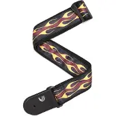 D'Addario Woven Gitaarband, Rode Vlammen