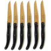 Laguiole STYLE DE VIE PRESTIGE LINE 6 STEAKMESSEN GOLD STONEWASH