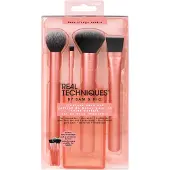 Real Techniques Makeup Brushes Brush Sets Flawless Base Set Contour Brush + Square Foundation Brush + Detailer Brush + Buffing Brush + Cup 1 Stk.