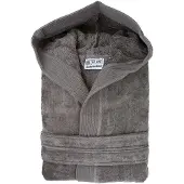 The One Towelling Velours Badjas Taupe Capuchon - L/XL