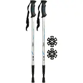 Abbey Wandelstok Abbey Telescopisch Verstelbaar Anti-shock Zilver Blauw Zwart