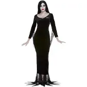 Smiffys - Addams Family Morticia Kostuum - L - Zwart