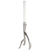 Ptmd Alu Kandelaar 26 cm Zilver Kunststof