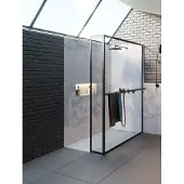 Riho Lucid GD402 douchewand met zijwand 100x200cm matzwart