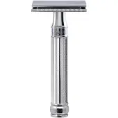 Edwin Jagger s Double Edge Safety Chrome Knurled DE Safety Ref.DE89KN4BL Scheermes - 1stuks | Voor Mannen
