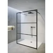 Riho Grid GB401 vrijstaande douchewand 90x200cm matzwart