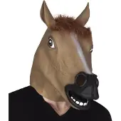 Fun Masker latex Paardenkop (bruin)