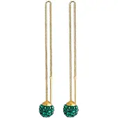 Elli Oorbellen 'Ear Chain' goud / groen