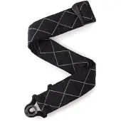 D'Addario 50BAL02 Auto Lock Gevoerde Gitaarband Black Padded Diamonds