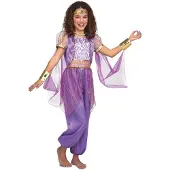 MOM Arabian Princess Girl Costume Paars 10-12 Years Kinderen