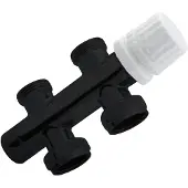 Best design Nero luxe onderblok recht ''3/4 x 3/4'' mat zwart