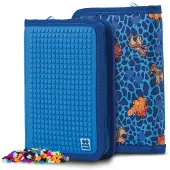 PIXIE CREW Etui Met Pixels Dinosaurus 19 Cm Blauw