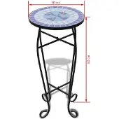 vidaXL Bijzeltafel mozaïek blauw en wit