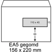 Raadhuis dienstenvelop - 156x220mm - EA5 - venster rechts - gegomd - wit - 500 stuks - RD-202050