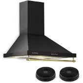 Klarstein Montblanc afzuigkap recirculatieset 610m³/h 165W 2x1,5W zwart