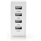 Nedis Oplader | Snellaad functie | 2x 1.0 / 2x 2.4 A | 1 stuks - WCHAU481AWT WCHAU481AWT
