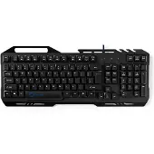 Nedis GKBD200BKUS, Kabel, USB, Mechanische schakelaar, QWERTY-indeling, LED-verlichting, Zwart