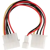 Valueline Interne Stroomkabel Molex Male - Molex Female + 3-Pins Fan Power 0.15 m - AKTIE!