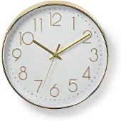Nedis Wandklok | 300 mm | Kunststof | Goud / Wit | 1 stuks - CLWA015PC30GD CLWA015PC30GD