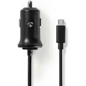 Nedis autolader 12 W 1x 2,4 A - Aantal uitgangen: 1, micro USB (vaste) kabel, enkele spanningsuitgang