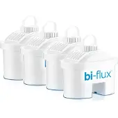Laica Bi-Flux, 4 filterpatronen, waterfilterkan, vervanging, compatibel met MAXTRA F4S