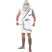 Smiffys Zeus god toga (wit en zilver)