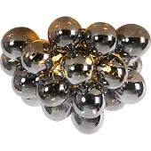 QAZQA Design plafondlamp zwart met smoke glas 6-lichts - Uvas