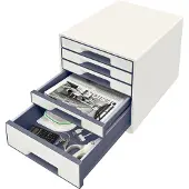Leitz 5214 WOW ladeblok wit/grijs (5 laden)