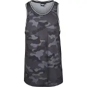Urban Classics Shirt 'Camo Mesh' grijs / donkergrijs / zwart