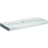 Geberit Smyle Square - Dubbele wastafel 120x48 cm, met overloop, zonder kraangat, wit 500.225.01.1