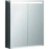 Geberit spiegelkast met verlichting en twee deuren, 60x70x15 cm, bestaande uit: kast, binnenkant deur, buitenkant deur, spiegel, 1 stuk.