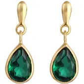 Elli - Elli PREMIUM Oorbellen hanger kwarts groen in 925 sterling zilver verguld Dames