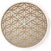 Nextime Bella Mirror – Wandklok – 50 cm – Hout/Spiegel – Wit