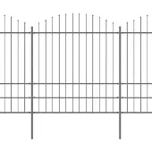 vidaXL Clôture de Jardin à Dessus en Lance Panneaux de Clôture Décorative Barrière de Jardin Patio Ferme Extérieur (1,75-2)x13,6 m Acier