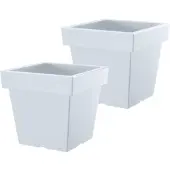 Prosperplast Bloempot Vierkant Lofly Low 19x19x18cm WIT Prosperplast / 2 STUKS ! /