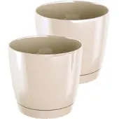 Prosperplast Bloempot Rond Duop 14cm CREME Prosperplast / 2 STUKS ! /