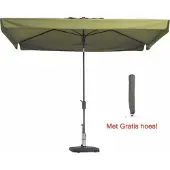Madison Luxe parasol rechthoek 300 x 200 cm Sage groen met hoes