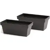 Prosperplast Bloembak Balkonbak Cube Case 40x18x16cm ANTRACIET Prosperplast / 2 STUKS ! /